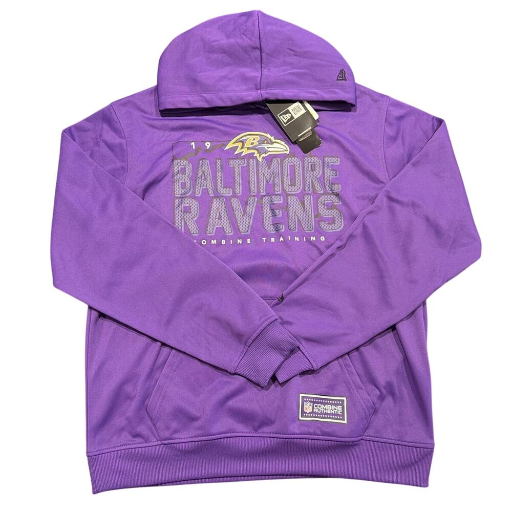 NWT New Era NFL Combine Authentic Baltimore Ravens Hoodie, Purple, Men's Medium